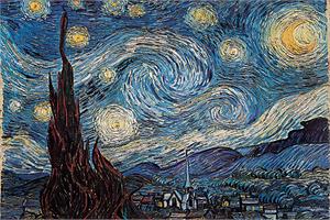 Vincent Van Gogh Starry Night Poster - 36" X 24" Image