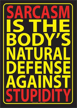 Sarcasm Is The Body'S Tin Sign - 8 1/2" X 11.75"