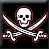 SKULL & CROSSBONES SQUARE BUTTON