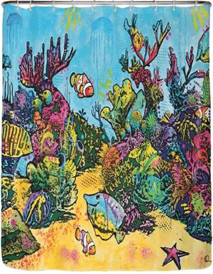 Shower Swag Coral Reef by Dean Russo Shower Curtain Image