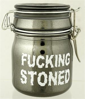 Metallic Smoke - Fucking Stoned Stash Jar - 5oz Image