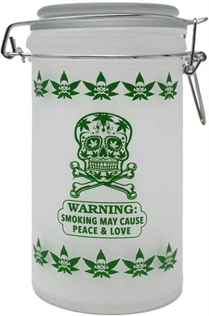Sugar Skull Frosted White XL Stash Jar Image