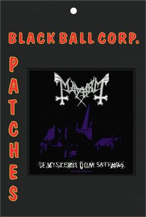 Mayhem - De Mysteriis Dom Sathanas 4" x 4" Printed Woven Patch Carded Image