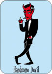 HANDSOME DEVIL LARGE STICKER - 2 1/2" X 3 3/4"