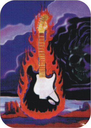 Flaming Guitar - Large Sticker Image