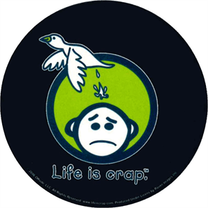 Life Is Crap Logo Round Sticker Image