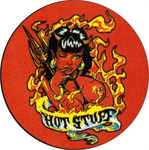 HOT STUFF  - ROUND STICKER - 2 1/2" ROUND