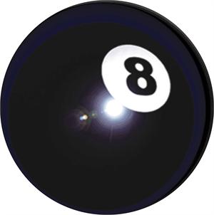 8-BALL - ROUND STICKER - 2 1/2" ROUND