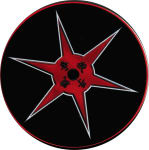 NINJA STAR  - ROUND STICKER - 2 1/2" ROUND