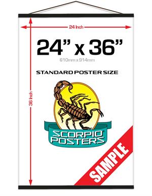 24" Pine Wood Poster Hanger - Black Image