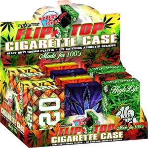 Nulite Pop-Up Cig Case Smoking 420 Design - 100's Size - 12ct/20cs