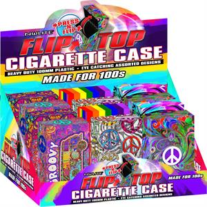 Nulite Pop-Up Cig Case Peace & Love Design #2 - 100'S Size - 12ct/20cs