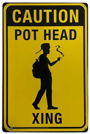 Pothead Crossing Tin Sign - 20x30cm - 7.87" x 11.81" image