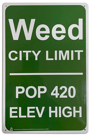 Weed City Limit Tin Sign - 20x30cm - 7.87" x 11.81" image