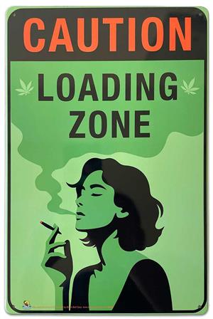 Caution Loading Zone Smoking Tin Sign - 20x30cm - 7.87" x 11.81" Caution Loading Zone Smoking Tin Sign - 20x30cm - 7.87" x 11.81" image