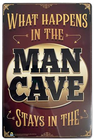 What Happens in the Man Cave Tin Sign - 20x30cm - 7.87" x 11.81" What Happens in the Man Cave Tin Sign - 20x30cm - 7.87" x 11.81" image