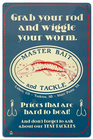 Master Bait and Tackle Tin Sign - 20x30cm - 7.87" x 11.81" Master Bait and Tackle Tin Sign - 20x30cm - 7.87" x 11.81" image