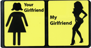 Your Girlfriend/My Girlfriend - Large - 4.5" x 6" - Sticker Image