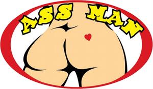 Ass Man - Large - 4.5" x 6" - Sticker Image