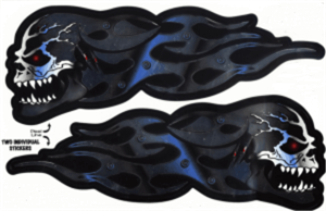 Skull Flames - Large - 4.5" x 6" - Sticker Image