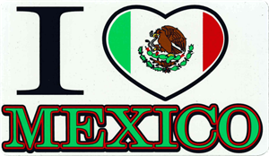 I Love Mexico - Large - 4.5" x 6" - Sticker Image