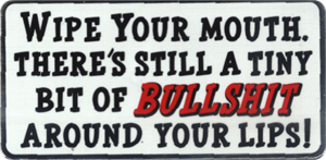 Wipe Your Mouth - 3.5" x 2.5" - Sticker Image
