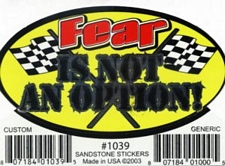 FEAR IS NOT AN OPTION - 3.5" x 2.5" - STICKER