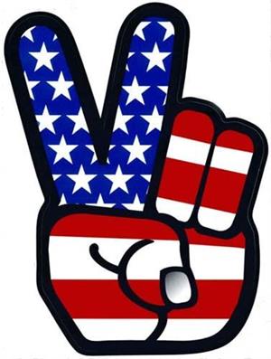 Peace Fingers - Large - 4.5" x 6" - Sticker Image