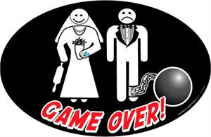 Game Over - Large - 6" x 4.5" - Oval Sticker Image