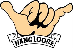 Hang Loose - Large - 6" x 4.5" - Die Cut Sticker Image