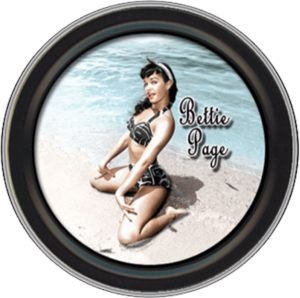 Bettie Page Sand Round Stash Tin Image