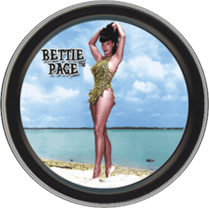 Beach Bettie Page Round Stash Tin Image