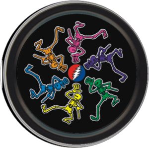Grateful Dead Dancing Skeletons Round Stash Tin Image