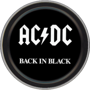 AC/DC Back In Black Round Stash Tin Image