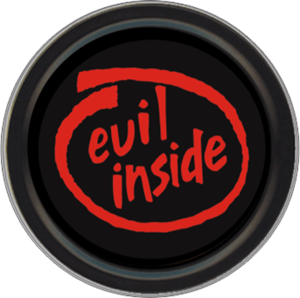 Evil Inside Sticker - Round Stash Tin Image