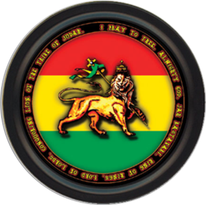 Rasta Lion Round Stash Tin Image