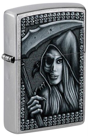 Grim Beauty Design Street Chrome Zippo Lighter Image