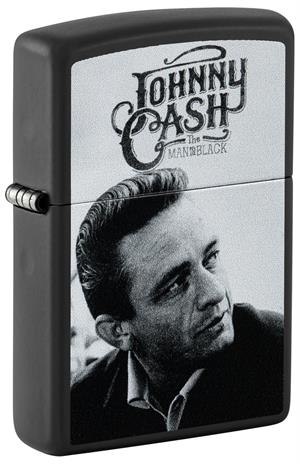 Johnny Cash - Man in Black - Black Matte Zippo Lighter Image