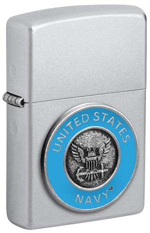U.S. Navy Satin Chrome Zippo Lighter-image