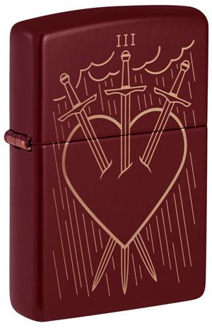 Three of Swords Design Merlot Zippo Lighter image