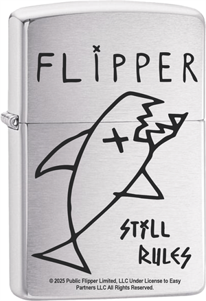 Flipper Band Brushed Chrome Zippo Lighter image