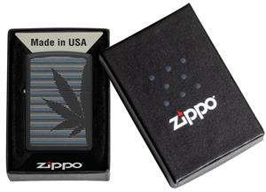 Cannabis Design Black Matte Zippo Lighter image