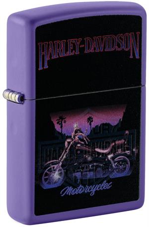 Harley Davidson Purple Matte Blacklight Zippo Lighter image