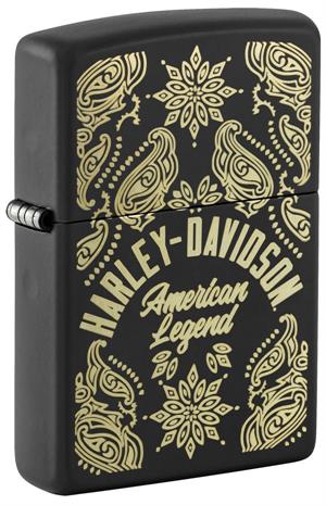 Harley-Davidson Laser Black Matte Zippo Lighter image