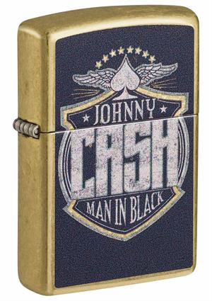 Johnny Cash Man in Black Street Brass Zippo Lighter Image