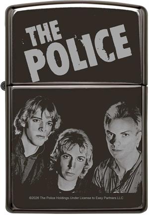 The Police Band High Polish Black Zippo Lighter