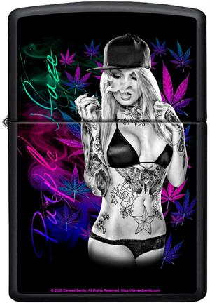 Purple Haze by Daveed Benito - Black Matte Zippo Lighter Image