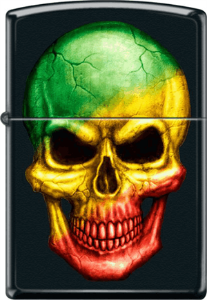 Multi-Color Skull Black Matte Zippo Image