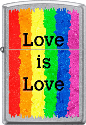 Love is Love Rainbow Chrome Zippo Image