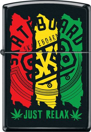 SK8 Just Relax Black Matte Zippo Image